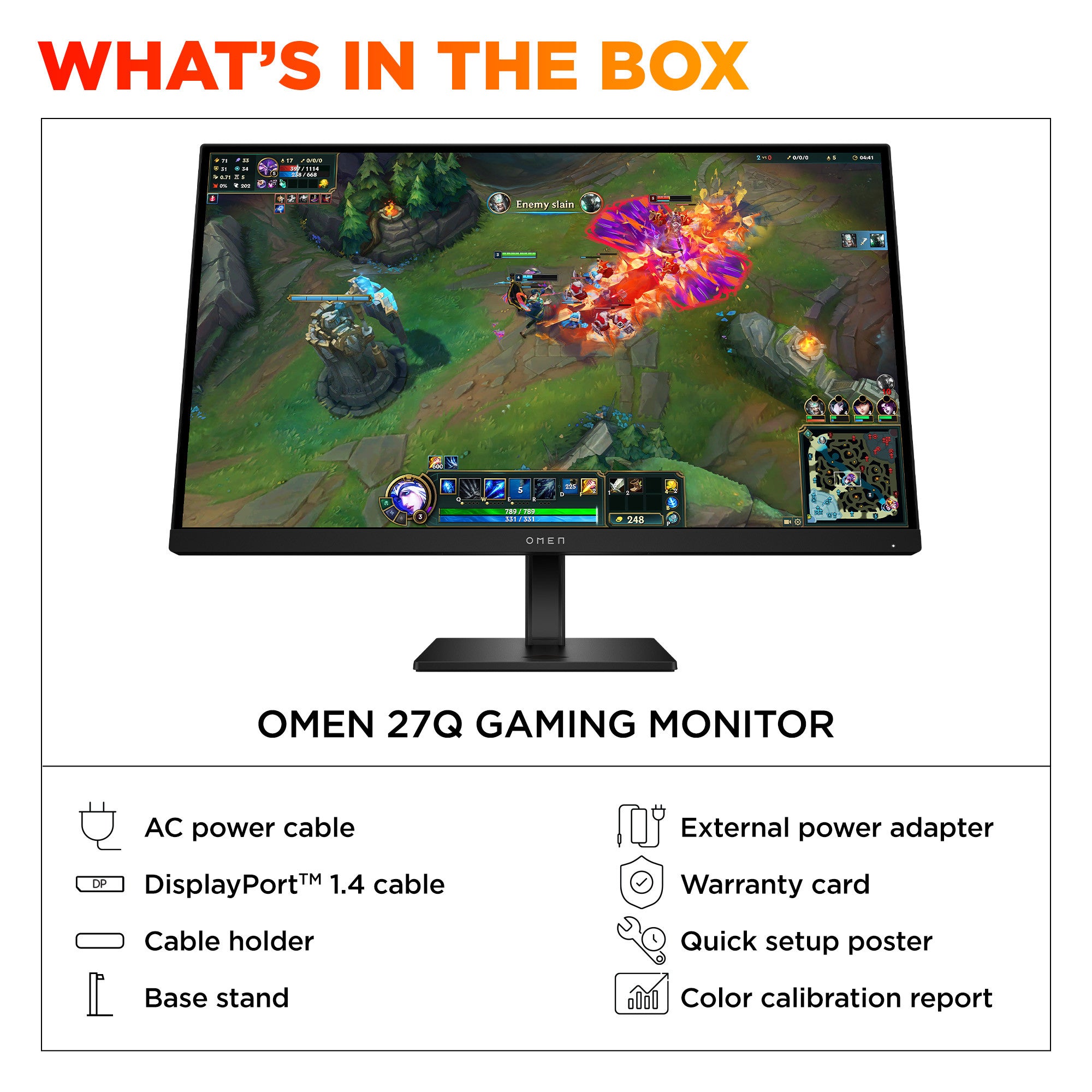 OMEN 27 inch QHD 180Hz Gaming Monitor - OMEN 27q G2 - 11