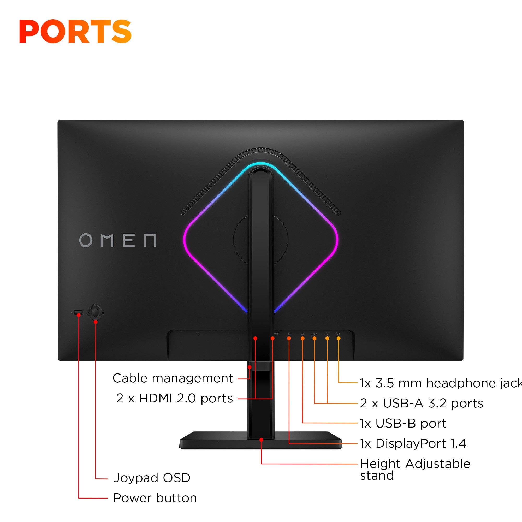 OMEN 27 inch QHD 280Hz Gaming Monitor - OMEN 27qs G2 - 10