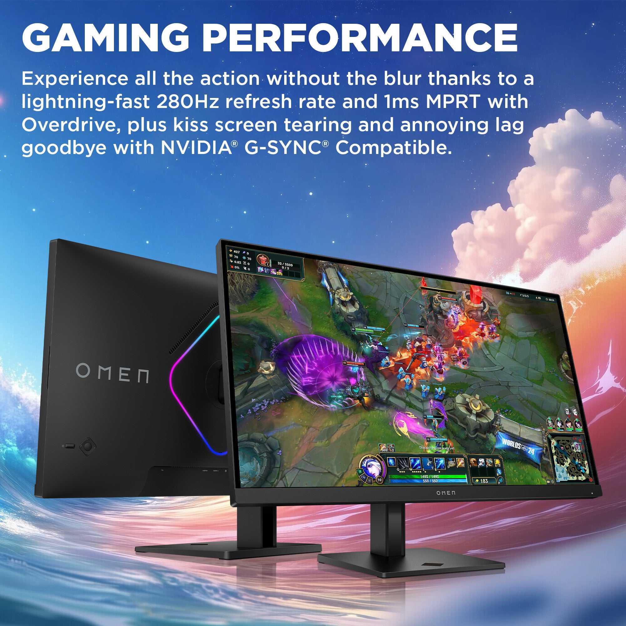 OMEN 27 inch QHD 280Hz Gaming Monitor - OMEN 27qs G2 - 03