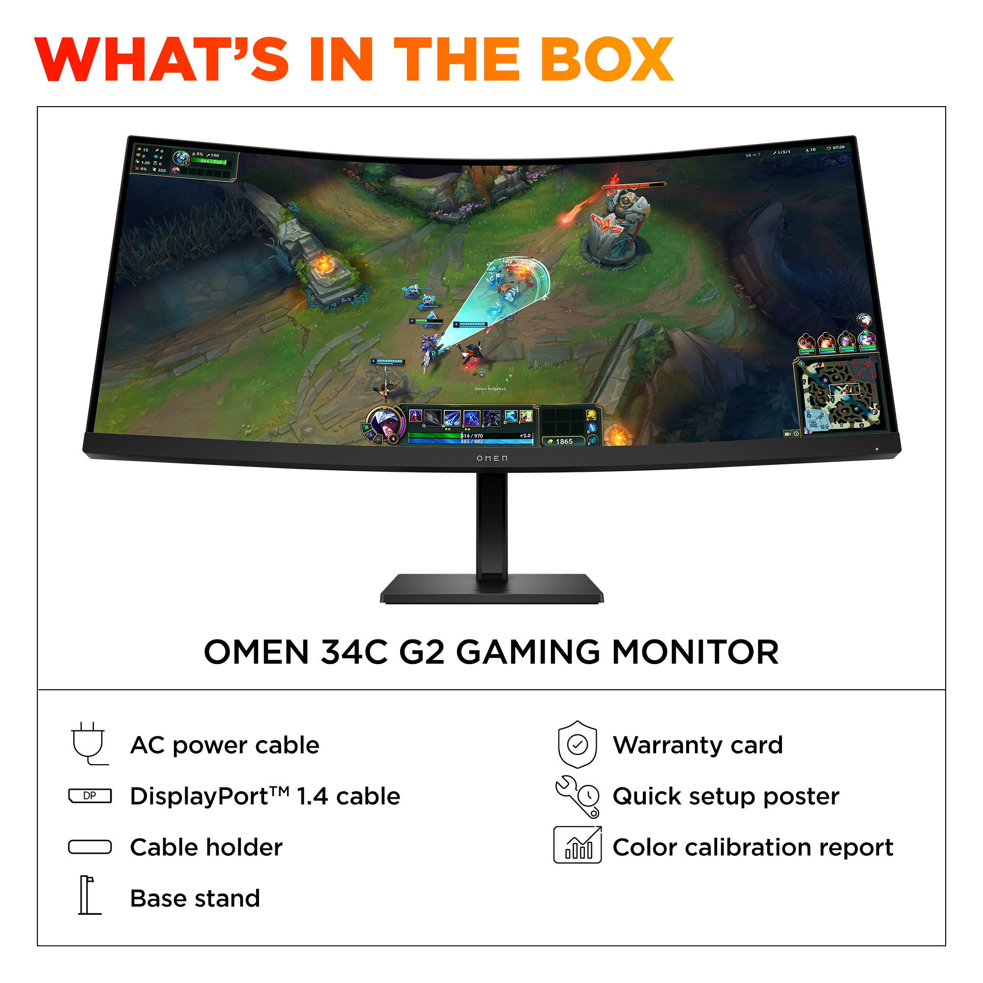 OMEN 34 inch WQHD 180Hz Curved Gaming Monitor - OMEN 34c G2 - 09