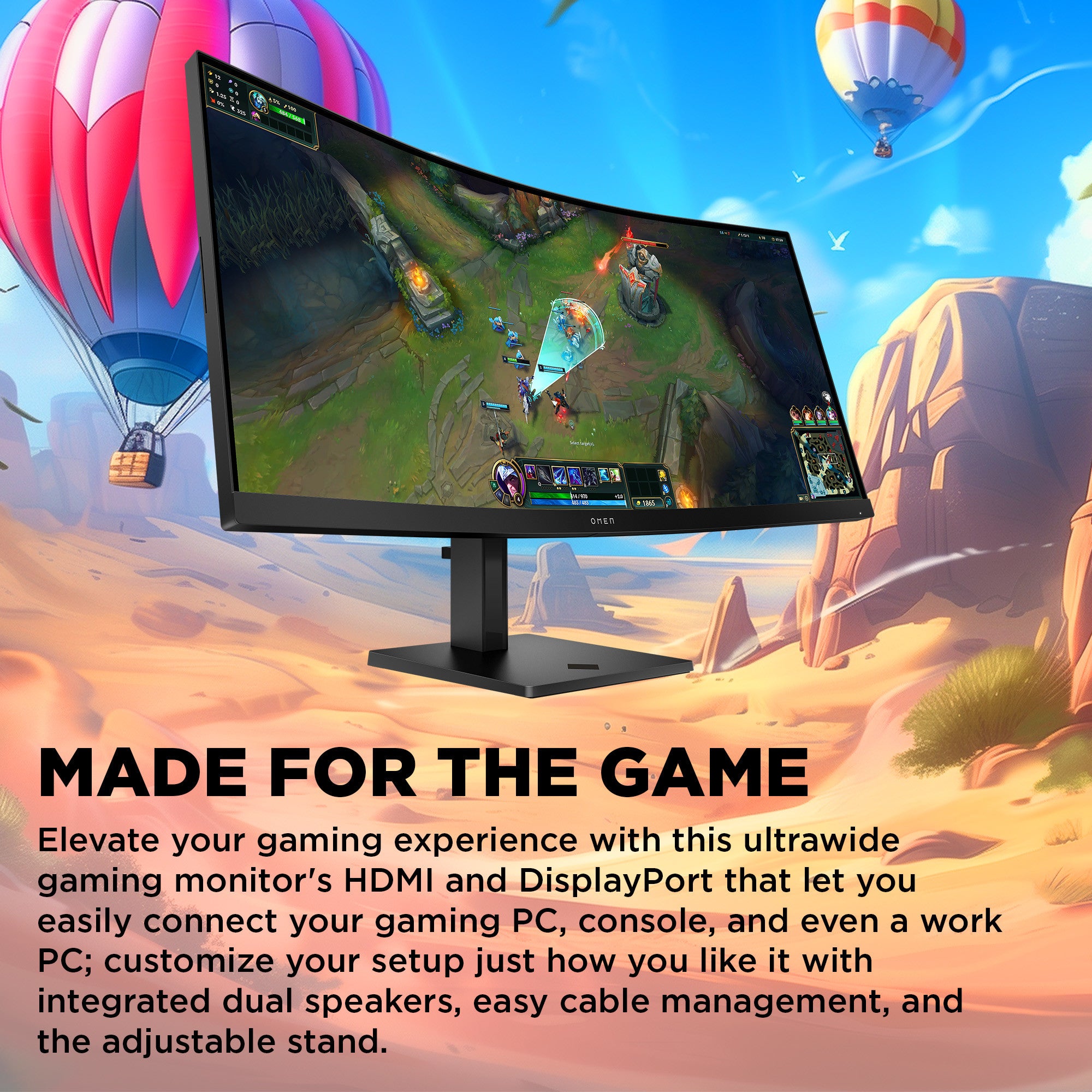 OMEN 34 inch WQHD 180Hz Curved Gaming Monitor - OMEN 34c G2 - 05