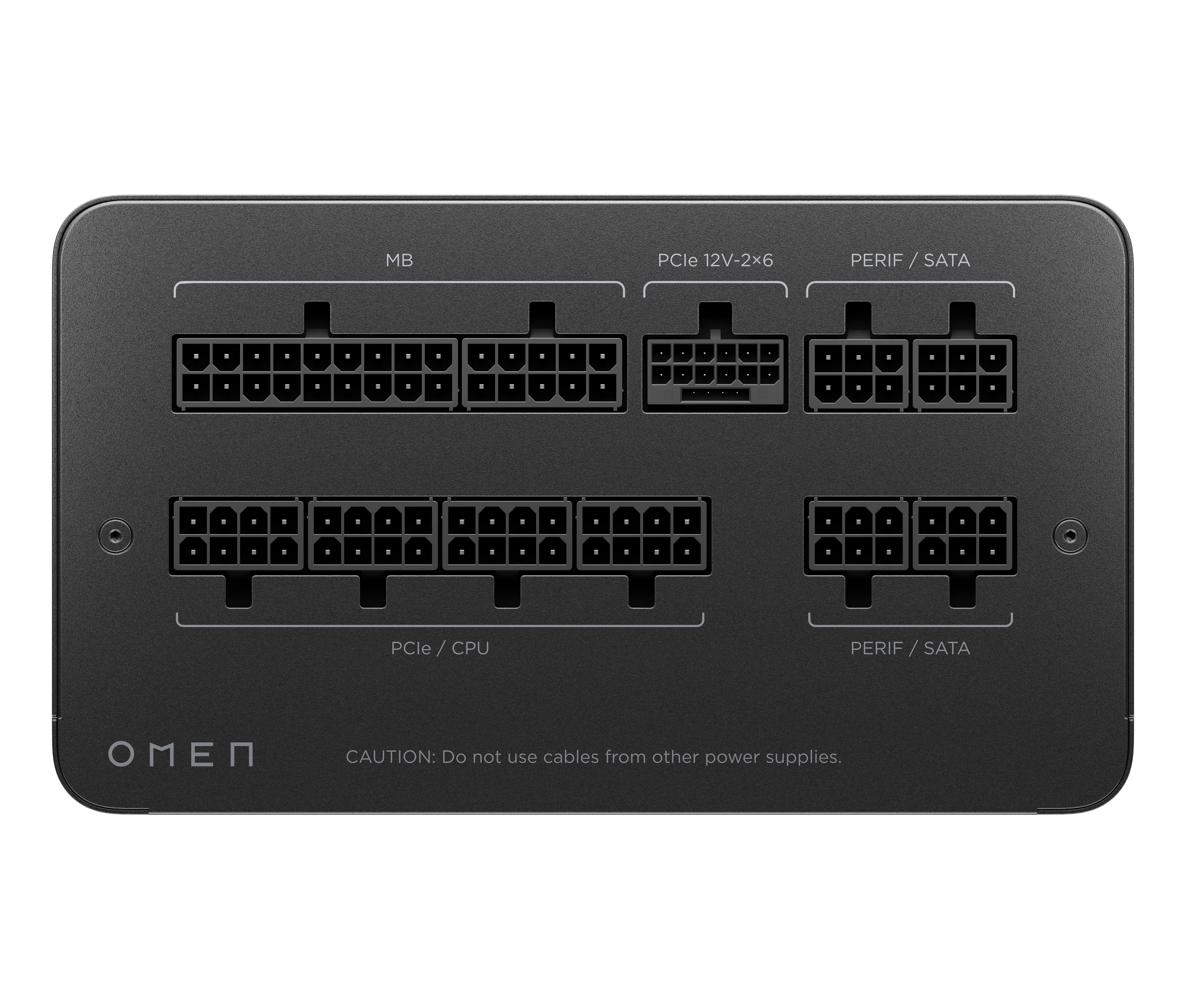Hp omen a4wk3aa | 1000w atx 3. 1 | 80 plus gold cybenetics platinum | popolnoma modularen pcie 5. 1 12v-2x6 | napajalnik 4 Hp omen 1000w priključna stran popolnoma modularnega napajalnika
