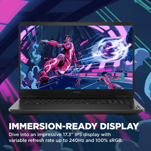 OMEN Gaming Laptop 17, Windows 11 Home, 17.3", AMD Ryzen™ 7, 16GB RAM, 1TB SSD, NVIDIA® GeForce RTX™ 4070, QHD, Shadow black