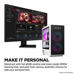 OMEN 35L Gaming Desktop GT16-0077m PC, Windows 11 Home, AMD Ryzen™ 5, 32GB RAM, 512GB SSD, NVIDIA® GeForce RTX™ 4070 SUPER, Ceramic white