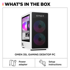 OMEN 35L Gaming Desktop GT16-0085t PC, Windows 11 Pro, Intel® Core™ Ultra 7, 32GB RAM, 2TB SSD, NVIDIA® GeForce RTX™ 4080 SUPER, Ceramic white