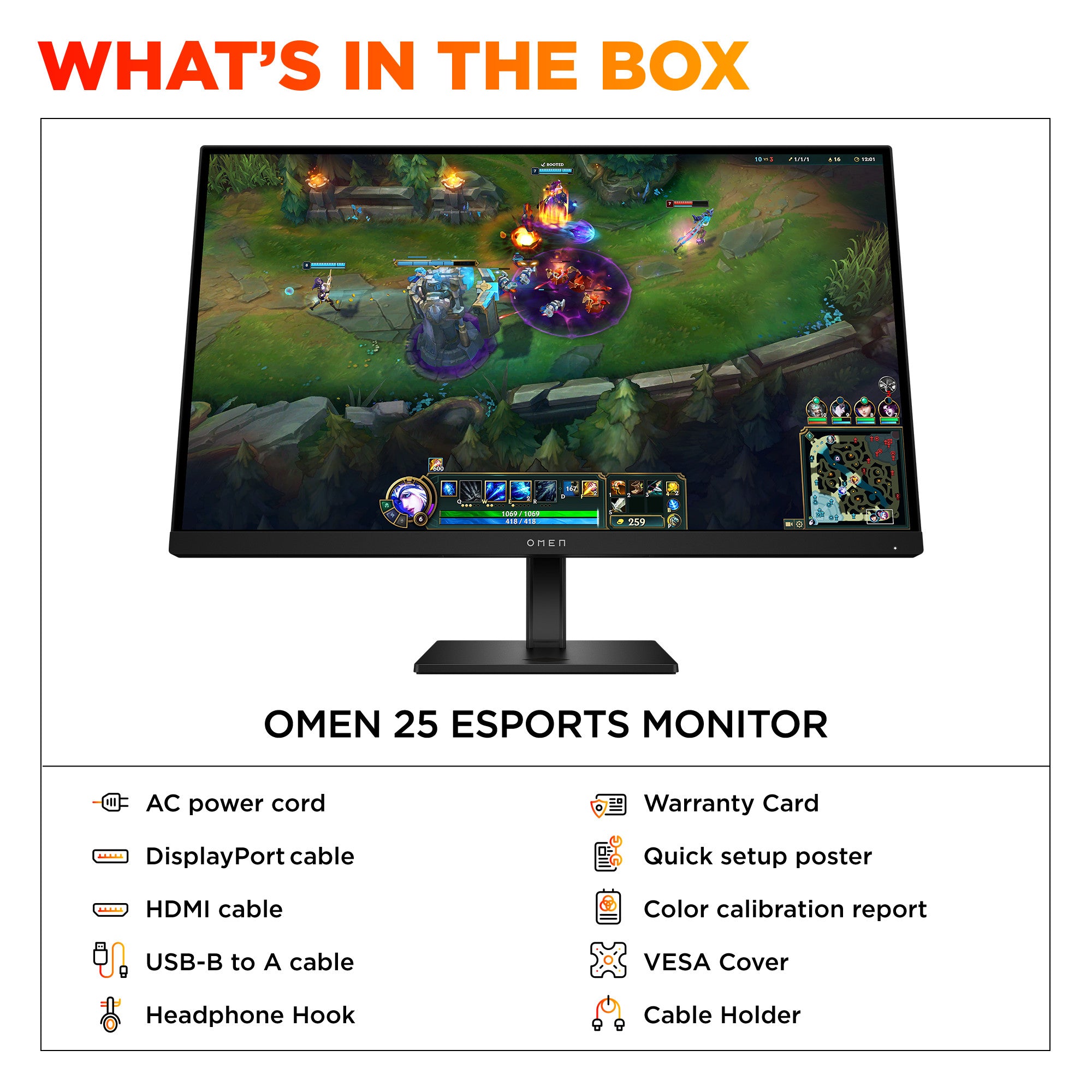OMEN 24.5inch FHD 360Hz Gaming Monitor - OMEN 25 - 10