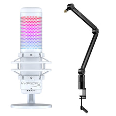HyperX Bundle - QuadCast S Microphone, Caster Arm