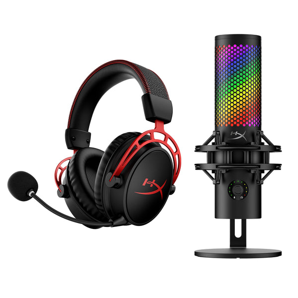 HYPERX QUADCAST MIC & HYPERX CLOUD WIRELESS hot ALPHA HEAD SET COMBO (2 Items)