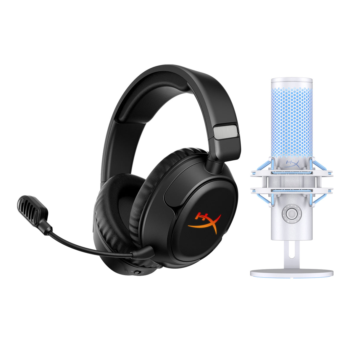HyperX Bundle - Cloud Flight 2 Wireless Headset, QuadCast 2 Microphone