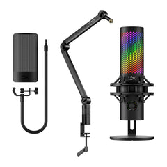 HyperX Bundle - QuadCast 2 S Microphone, Caster Arm