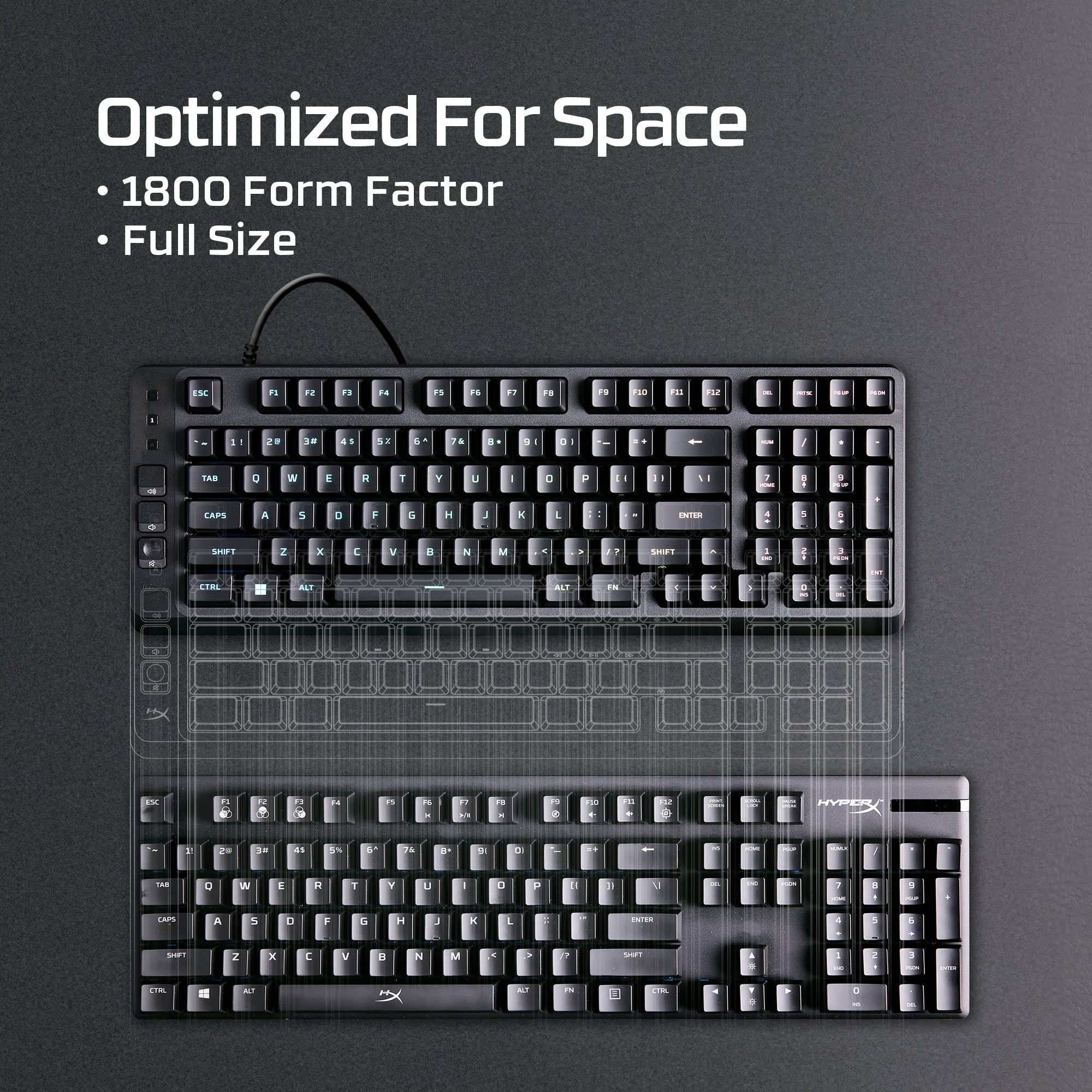 HyperX Eve 1800 Compact Full Size Keyboard Layout