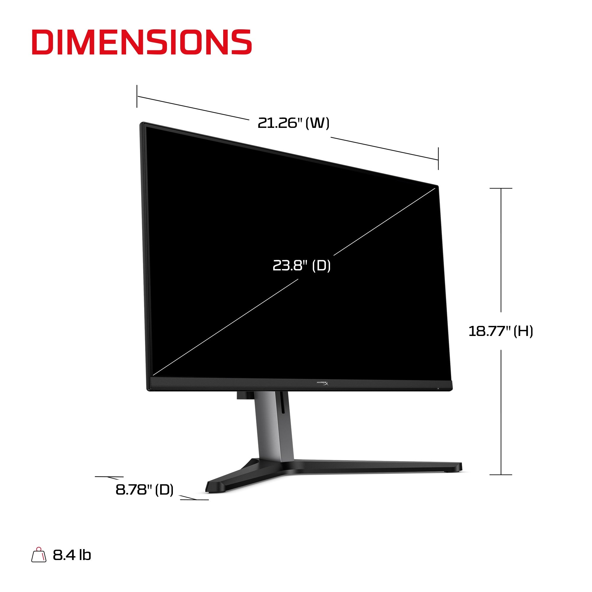 HyperX OMEN 23.8 inch FHD 144Hz Gaming Monitor - OMEN 24e - 08