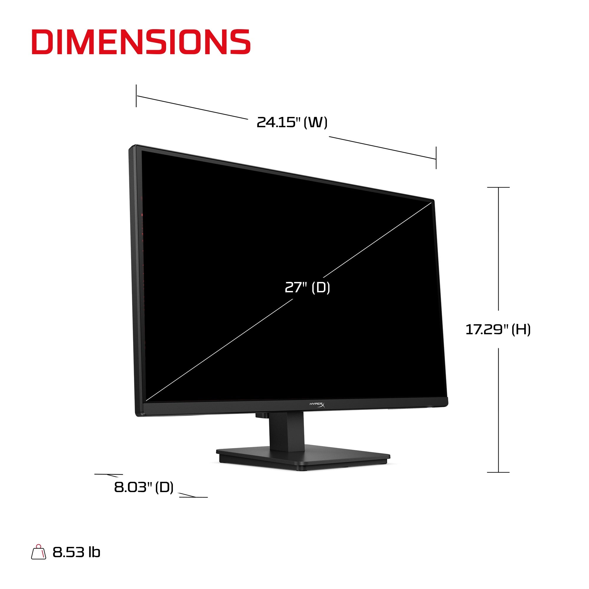 HyperX OMEN 27 inch QHD 240Hz Gaming Monitor - OMEN 27q  G3 - 09