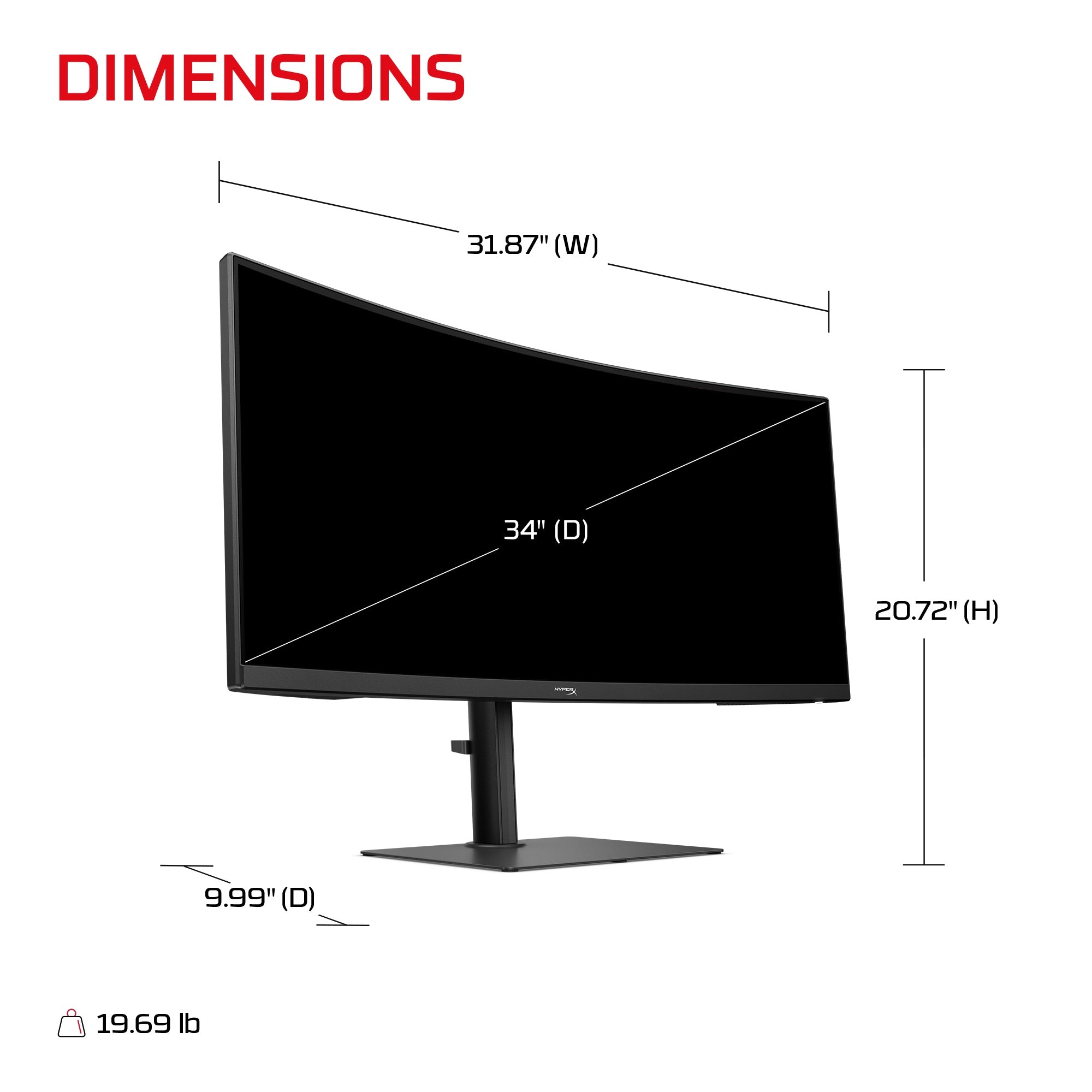 HyperX OMEN 34 inch WQHD 200Hz Curved Gaming Monitor - OMEN 34c  G3 - 10