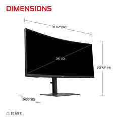 HyperX OMEN 34 inch WQHD 200Hz Curved Gaming Monitor - OMEN 34c  G3 - 10