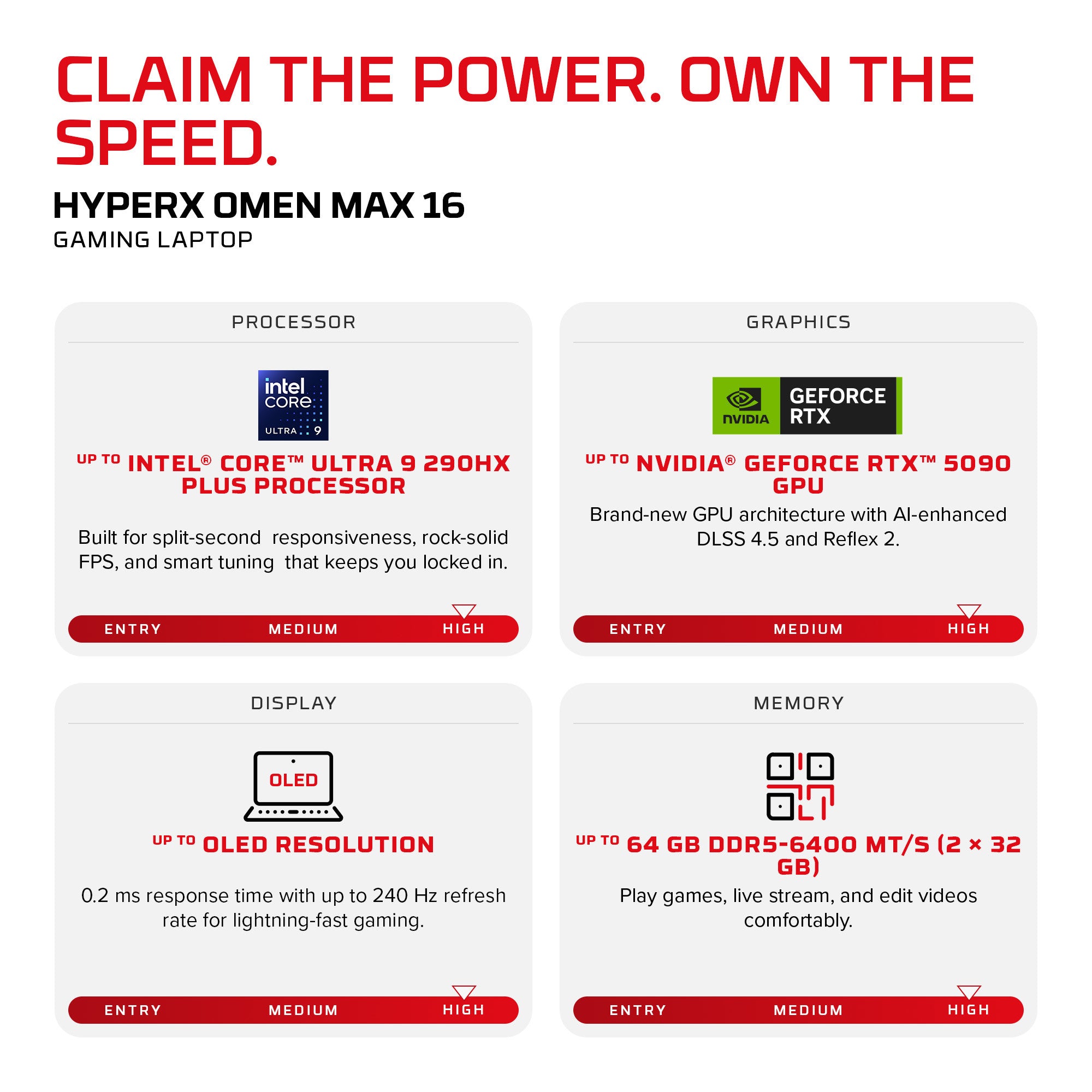 HyperX OMEN MAX 16 inch Gaming Laptop PC 16-ah1932nr - 09