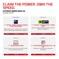 HyperX OMEN MAX 16 inch Gaming Laptop PC 16-ah1932nr - 09