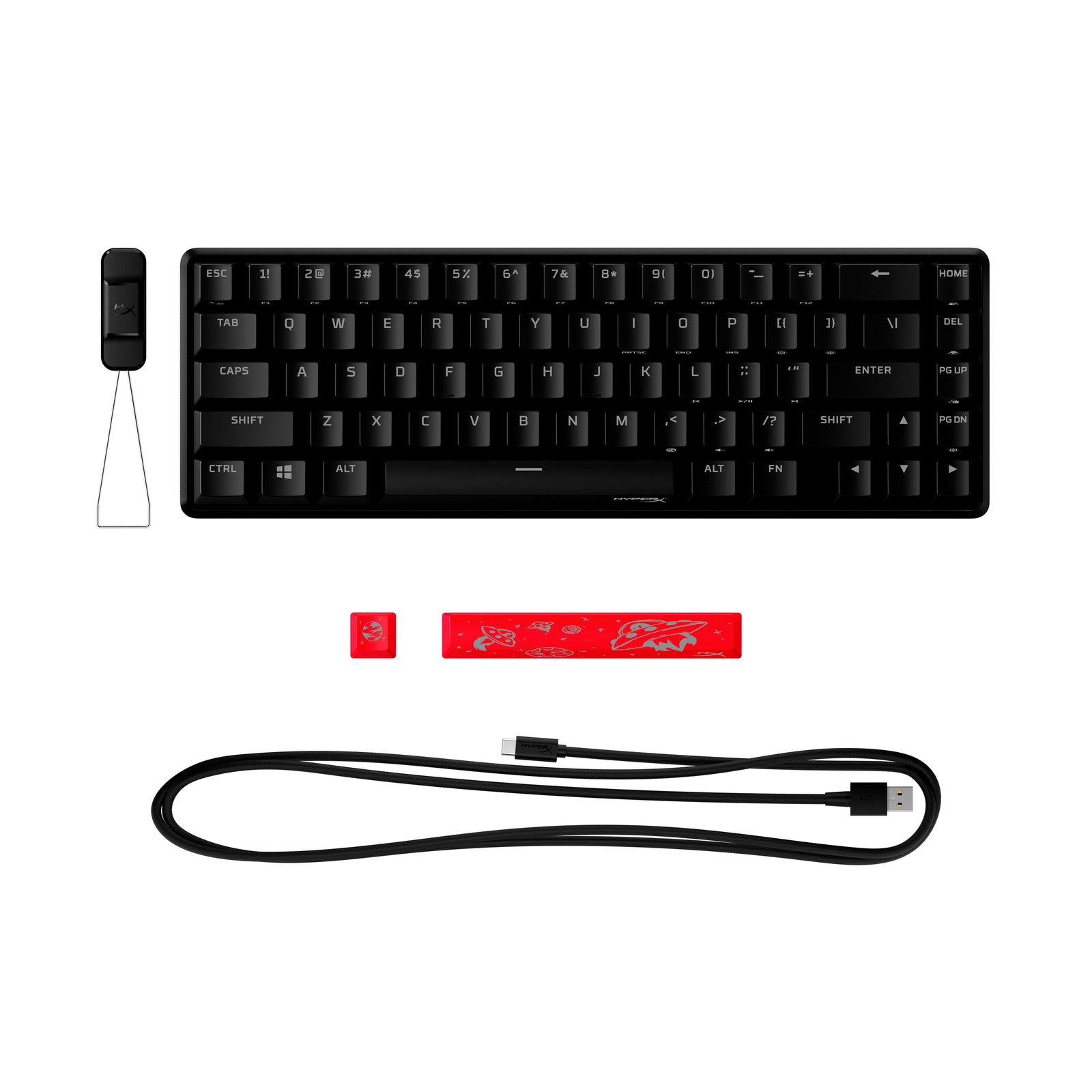 HyperX Alloy Origins 65 mechanical gaming keyboard featuring detachable cable and HyperX designed spacebar