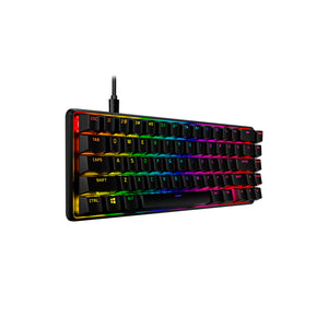 HyperX Alloy Origins 65 Gaming Keyboard Side Right View Showing RGB Lighting Effects