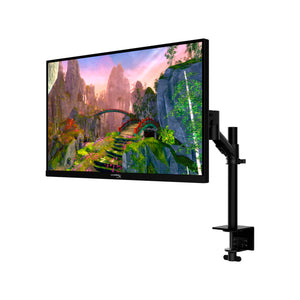HyperX Armada 27 QHD Gaming Monitor with arm showing the left front hand side view featuring Higher resolution for immersive gaming