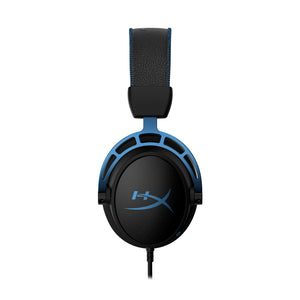 Left facing view of HyperX Cloud Alpha S Blue gaming headset