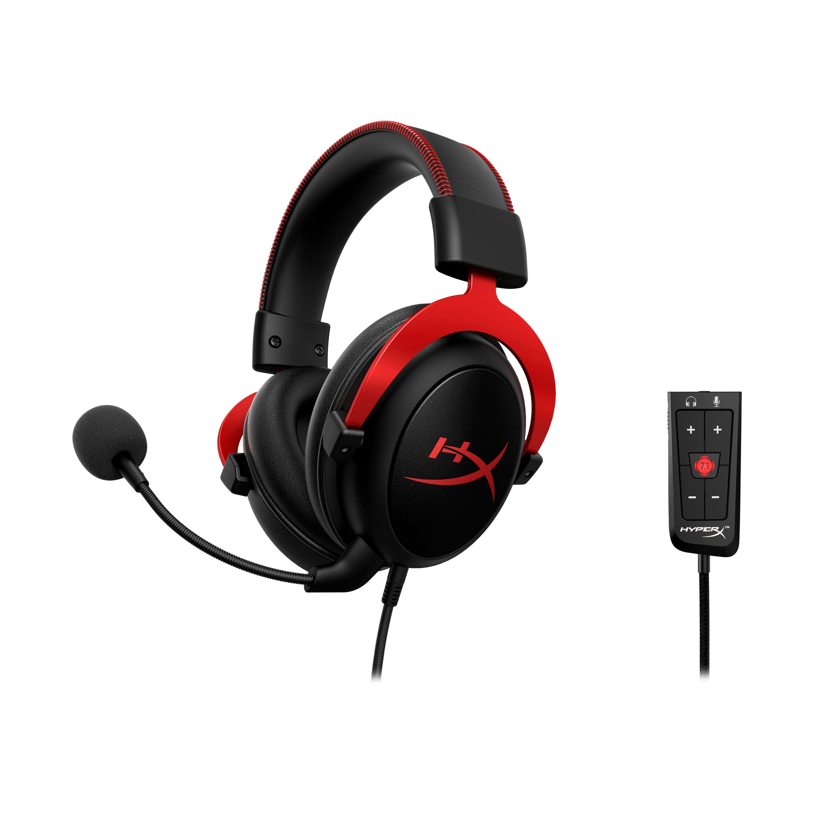 HyperX Cloud II Pink Gaming Headset 7.1 Virtual Surround Sound Detachable  Microphone with sound card Compatible With PC PS5 PS4