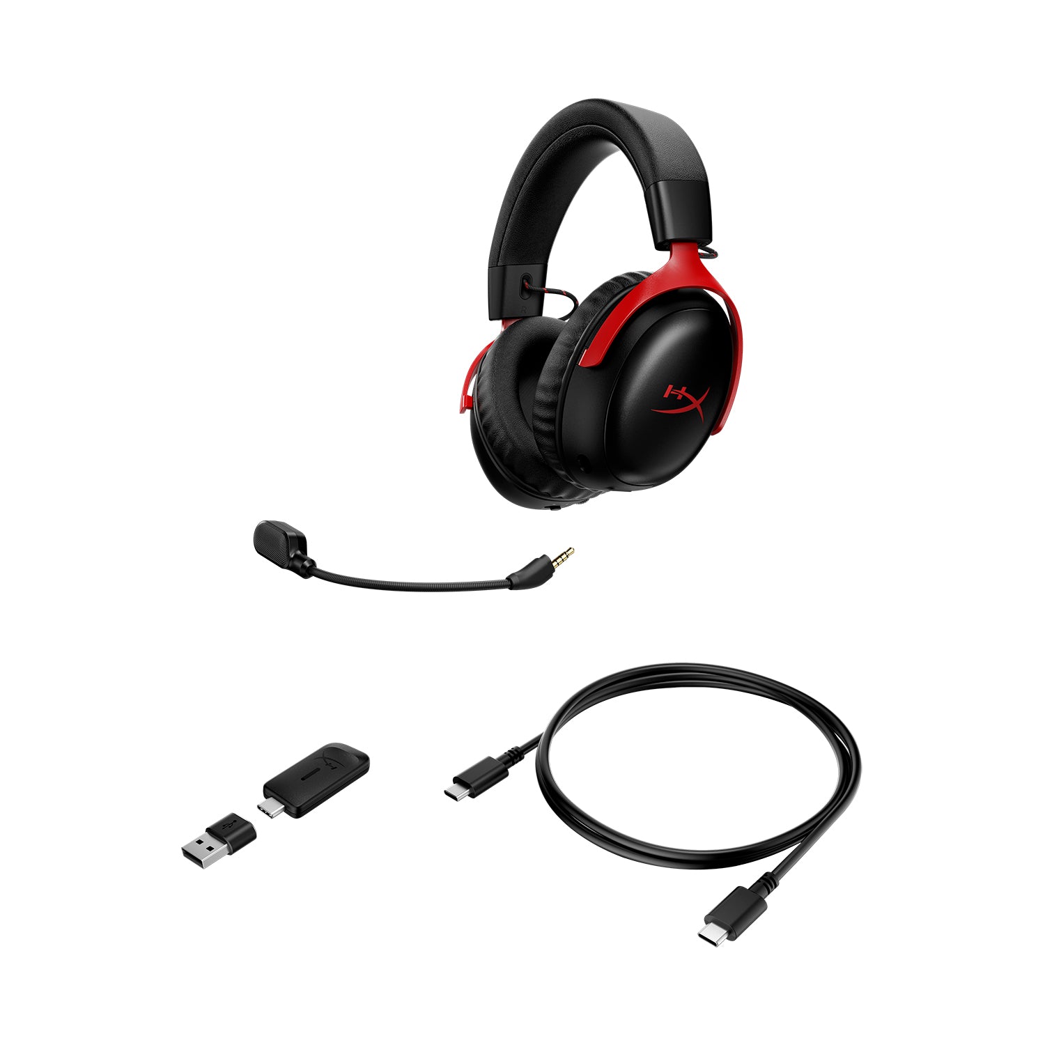 HyperX Cloud III S Wireless - Gaming Headset (Black-Red) - 09