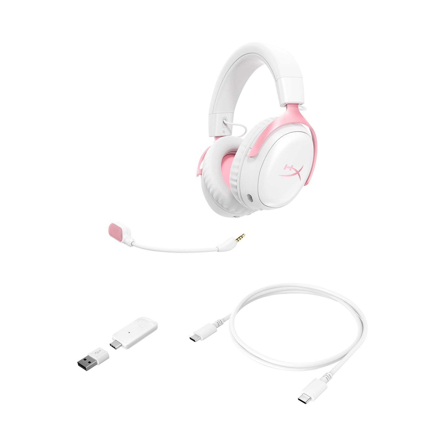 HyperX Cloud III S - Wireless Gaming Headset (White/Pink) - 08