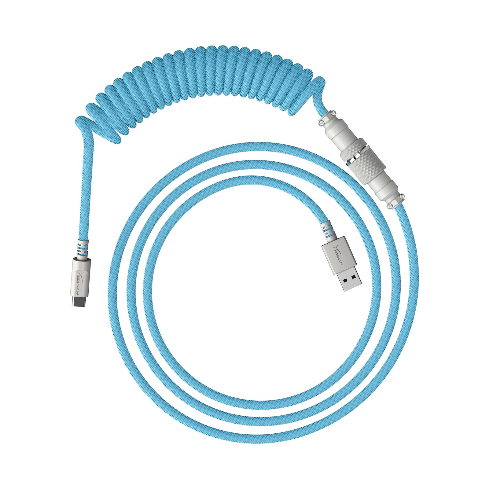 HyperX USB-C Coiled Cable Light Blue-White - 01