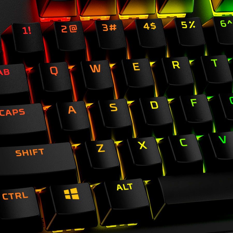 HyperX PBT Keycaps in Black Closeup