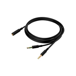 HyperX PC Extension Cable - 4-Pole to Dual 3.5mm (2m) (200 cm) - Black