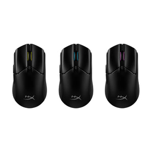 HyperX Pulsefire Haste 2 Wireless Black Gaming Mouse showing RGB functions
