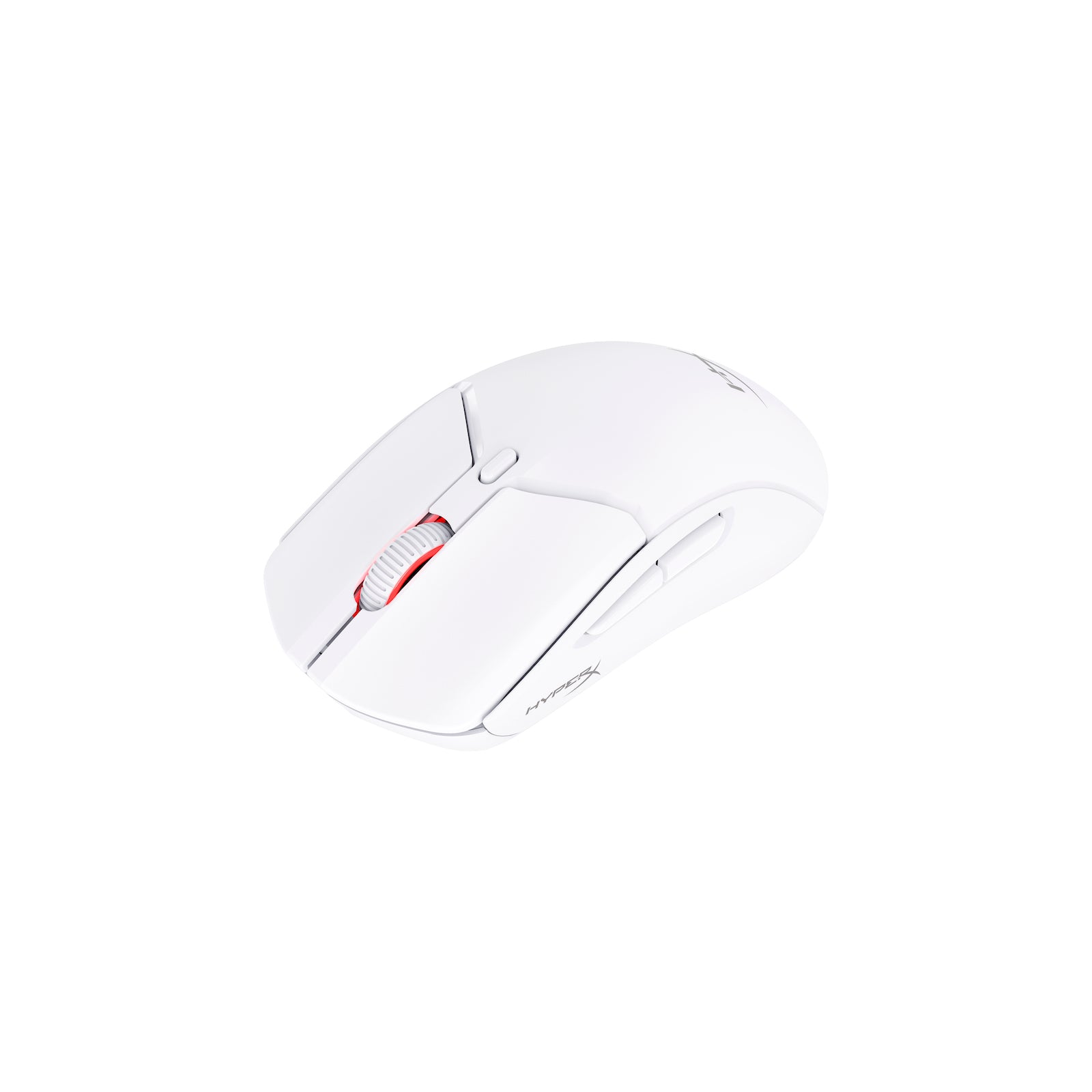 HyperX Pulsefire Haste 2 Wireless White Gaming Mouse Angled Down View