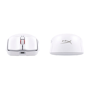 HyperX Pulsefire Haste 2 Wireless White Gaming Mouse Showing both the front and back sides