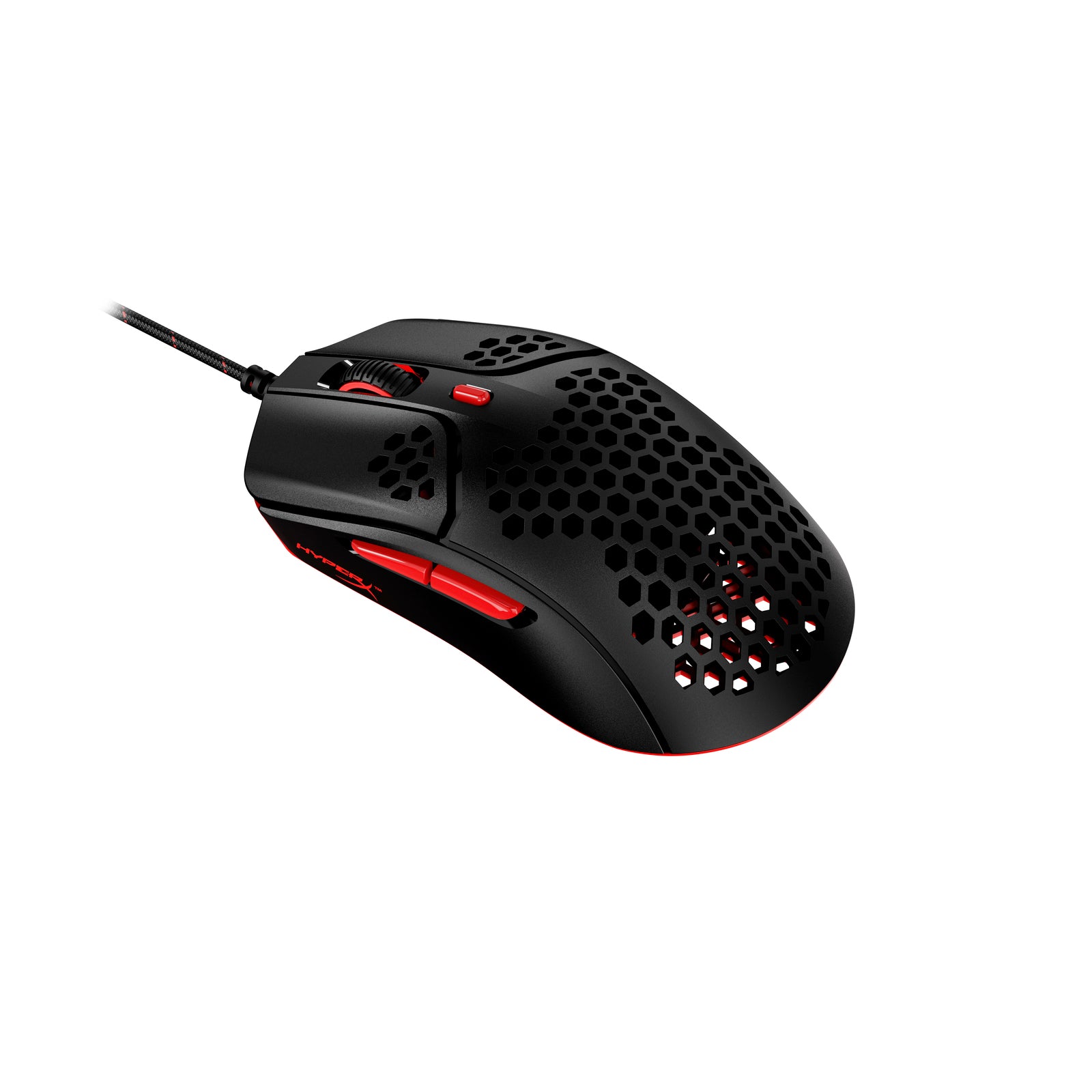 HyperX Pulsefire Haste Black-Red Gaming Mouse Front Angled View