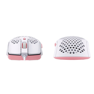 HyperX Pulsefire Haste White-Pink Gaming Mouse showing both front and back sides