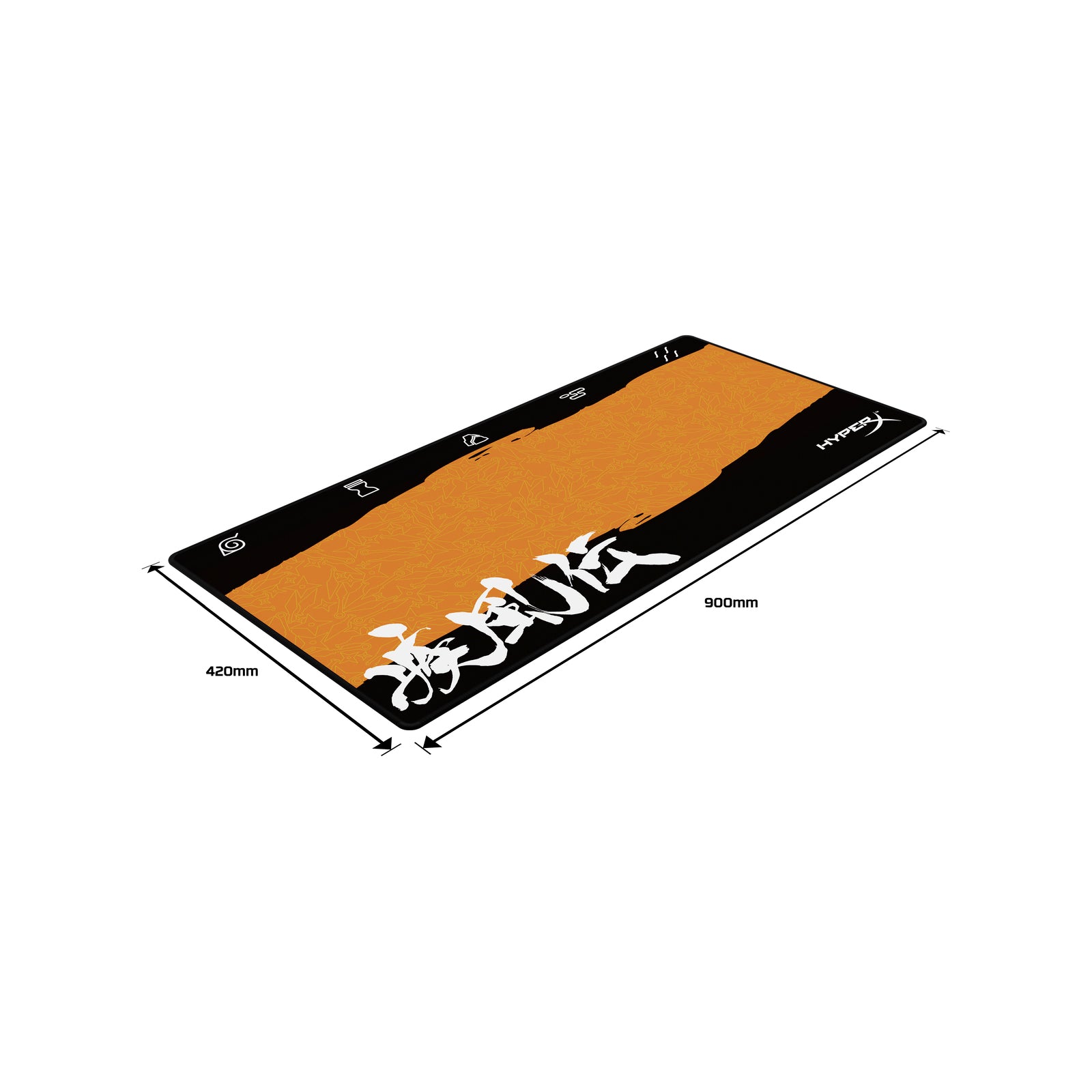 HyperX Pulsefire XL mouse mat Naruto edition left angled view