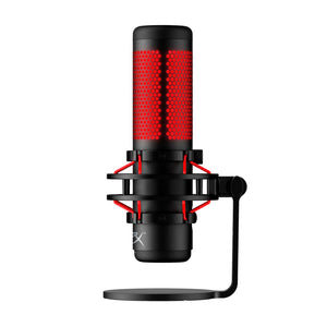 HyperX QuadCast - USB Condenser Gaming Microphone with Anti-Vibration Shock Mount, Pop Filter, and Red LED - Black