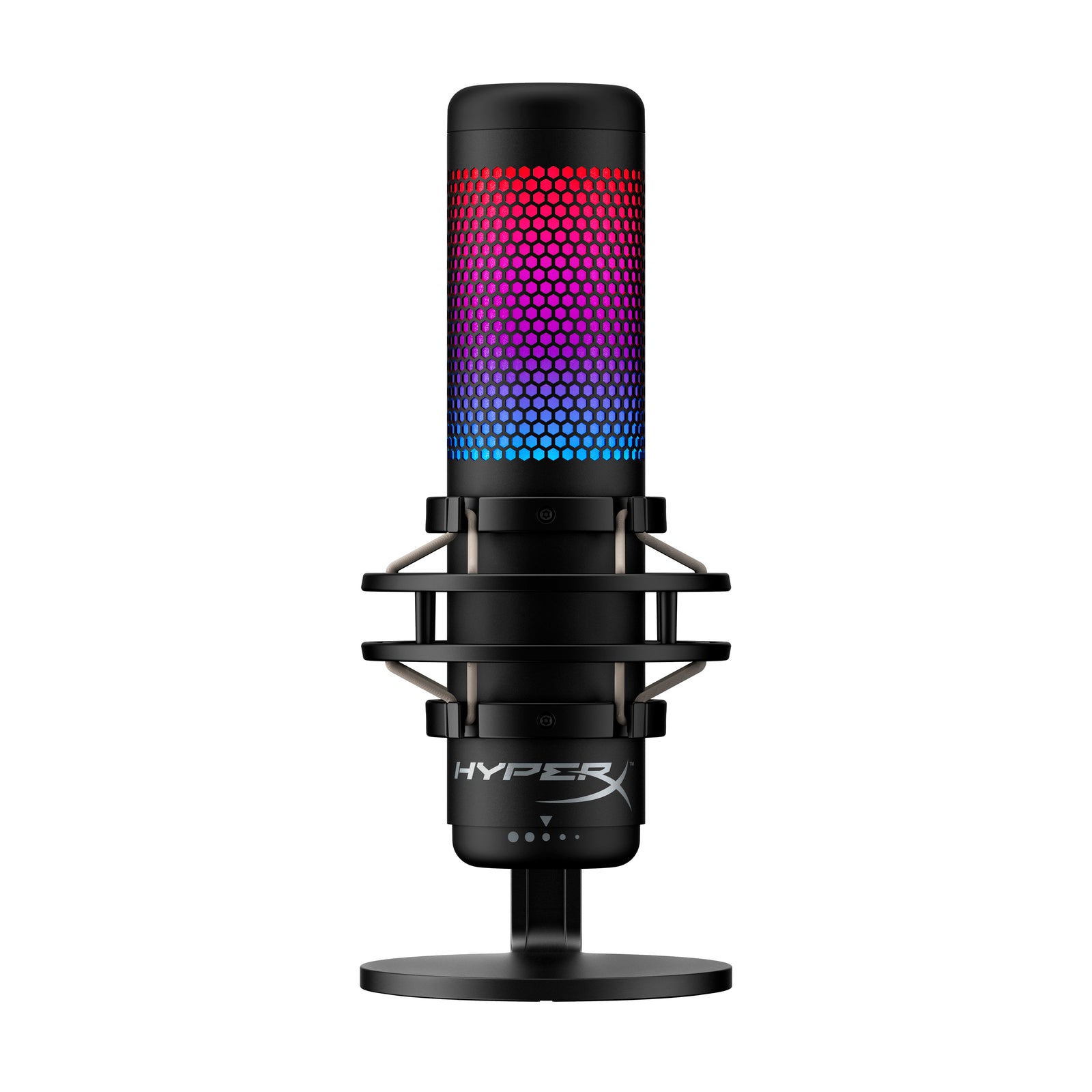 HyperX QuadCast S - USB Microphone (Black-Grey) - RGB Lighting - 01