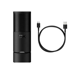 Black SoloCast 2 microphone with cable on a white background
