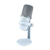 angled front view of HyperX Solocast USB microphone in white