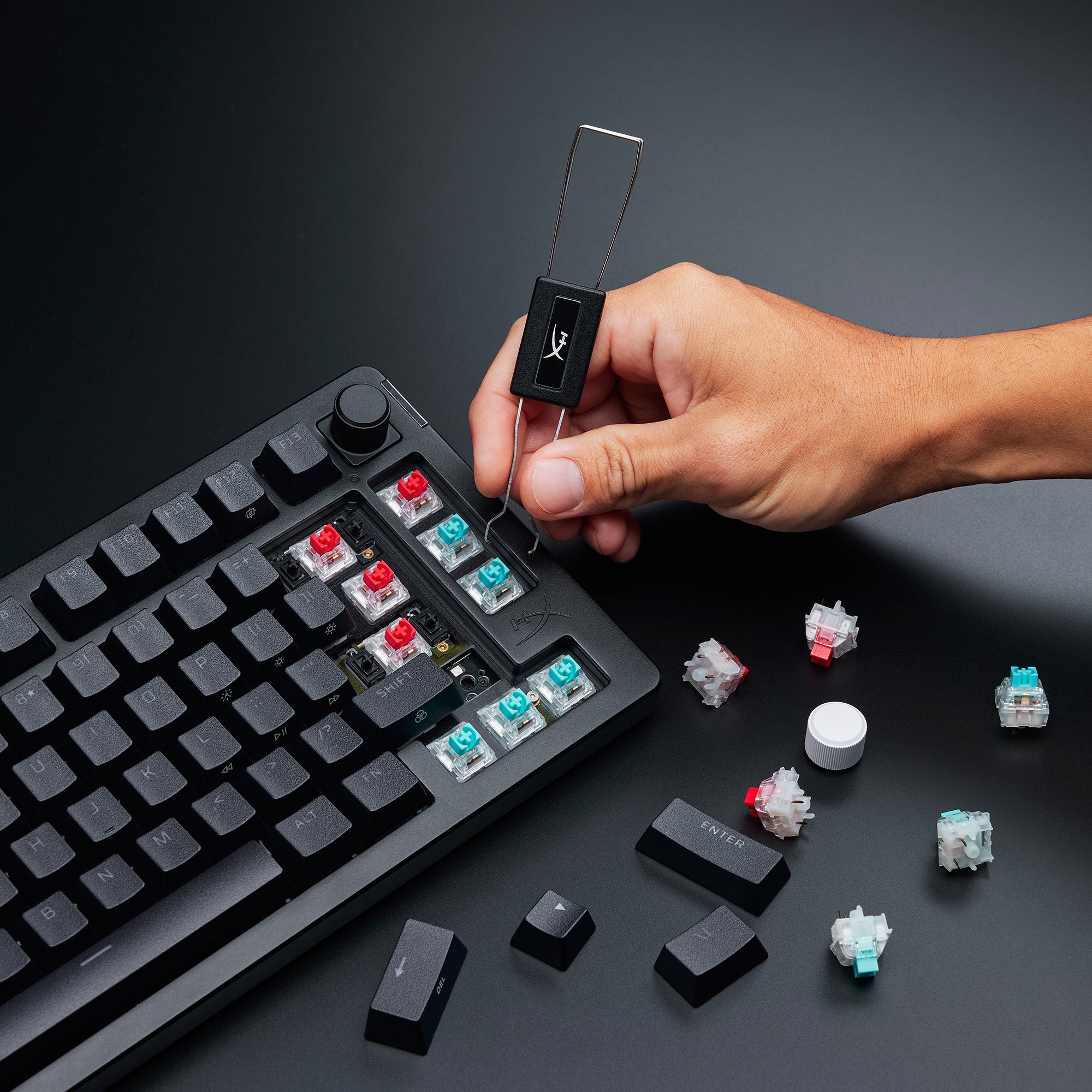 Hot-swap into most 5-pin keyboards