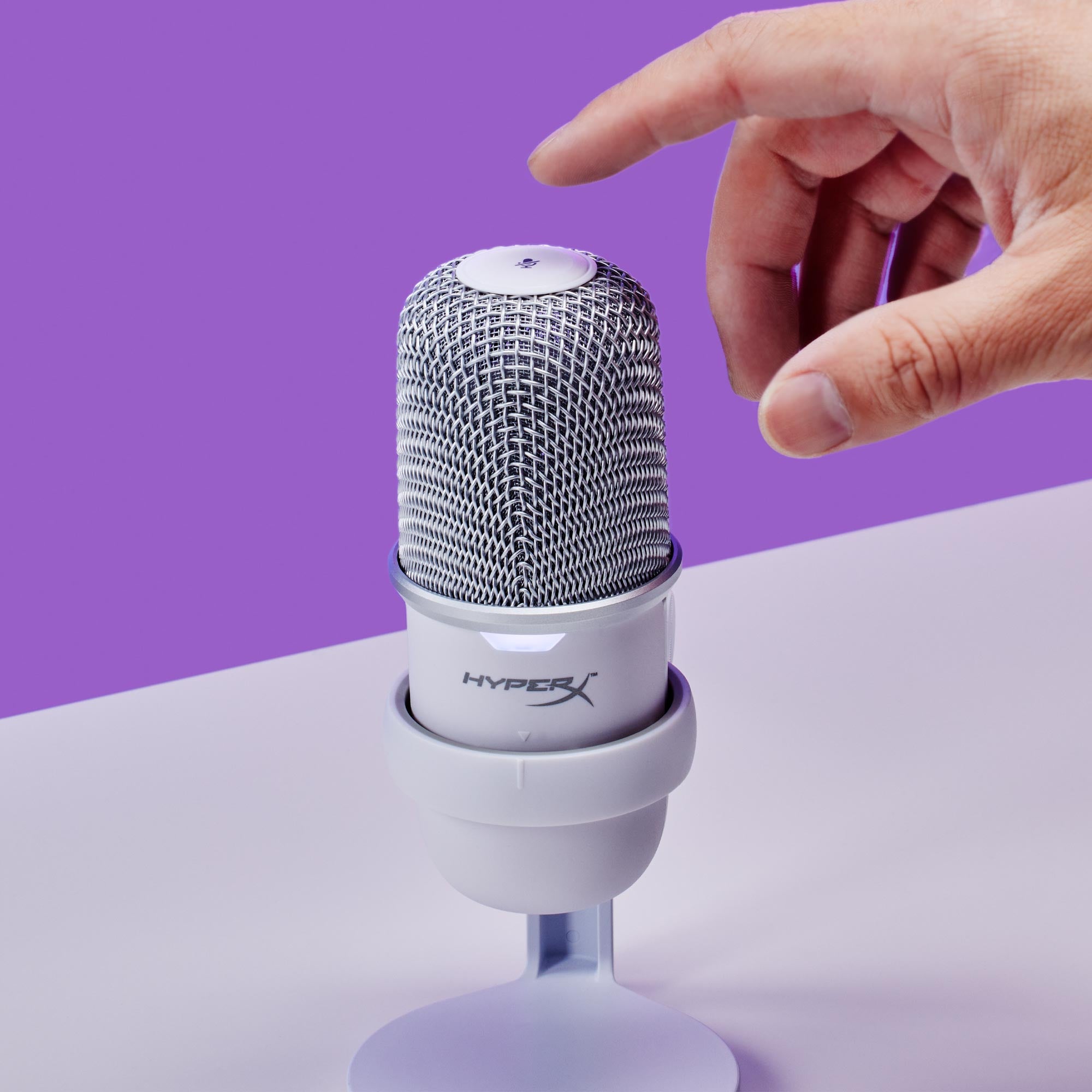 Tap-to-Mute sensor with LED status indicator