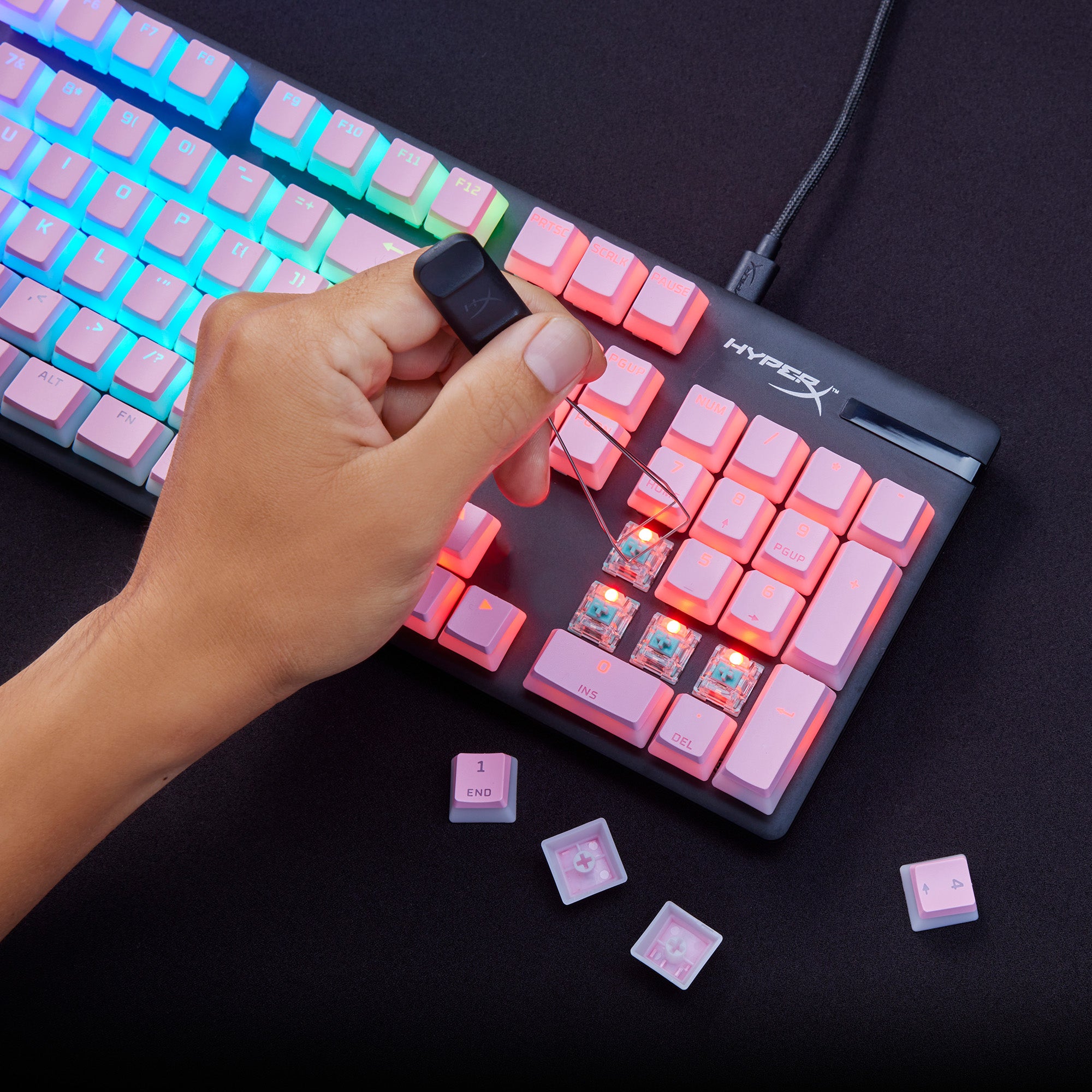 Included HyperX keycap removal tool.