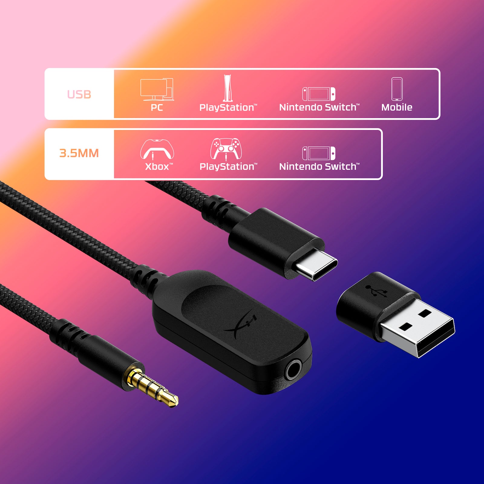 Versatile Compatibility via USB-C, USB-A, and 3.5mm