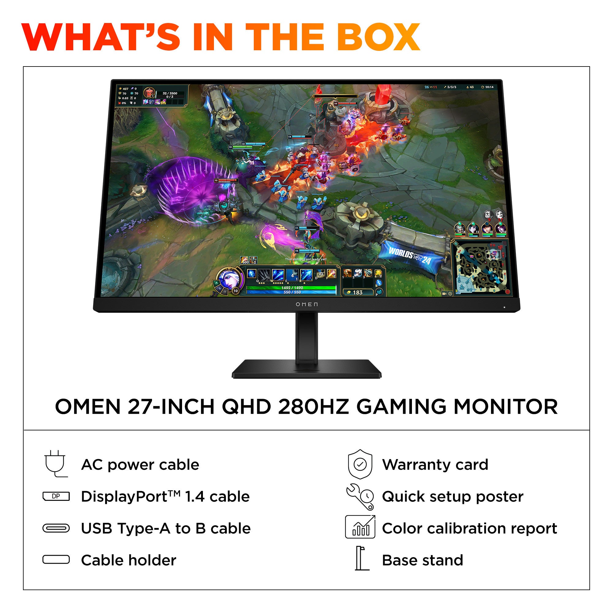 OMEN 27 inch QHD 280Hz Gaming Monitor - OMEN 27qs G2