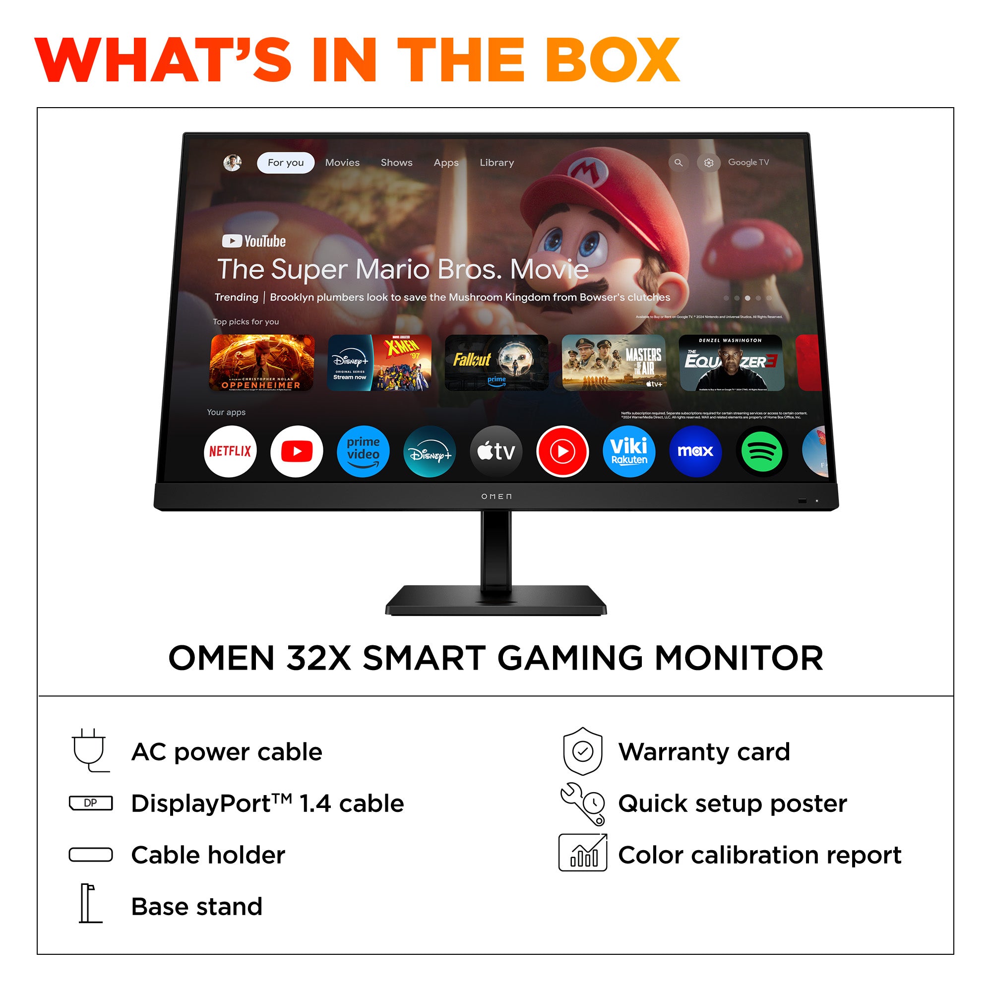 OMEN by HP 31.5 inch UHD 144Hz Smart Gaming Monitor  - OMEN 32x - 13