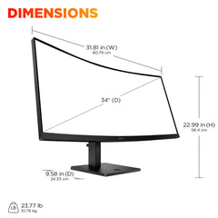 OMEN 34 inch WQHD 180Hz Curved Gaming Monitor - OMEN 34c G2