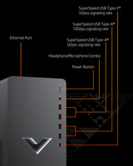 Victus by HP 15L Gaming Desktop TG02-0025m, Windows 11 Home, AMD Ryzen™ 5, 16GB RAM, 512GB SSD, AMD Radeon™ RX 6400