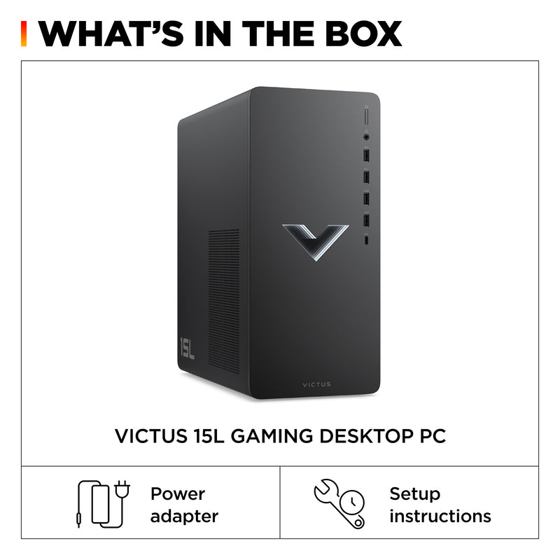 Victus by HP 15L Gaming Desktop TG02-2065t, Windows 11 Home, Intel® Core™ i5, 16GB RAM, 512GB SSD, NVIDIA® GeForce RTX™ 4060